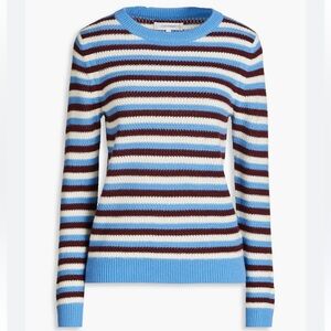 Chinti & Parker Striped Wool and Cashmere-Blend Sweater Size Medium